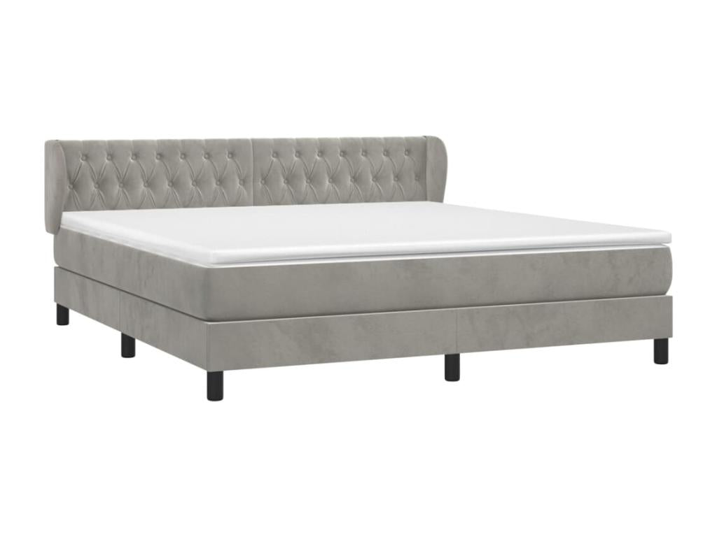 Matelas en velours gris, 160 x 200 cm
