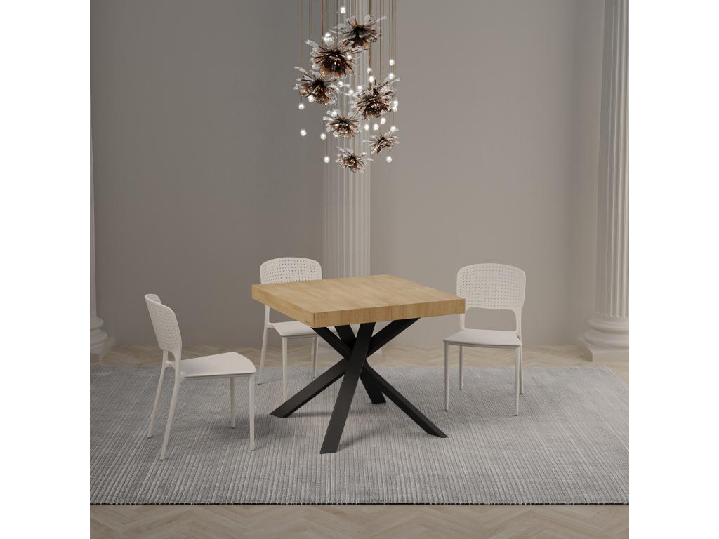 Table en chêne naturel, 90 x 90 cm