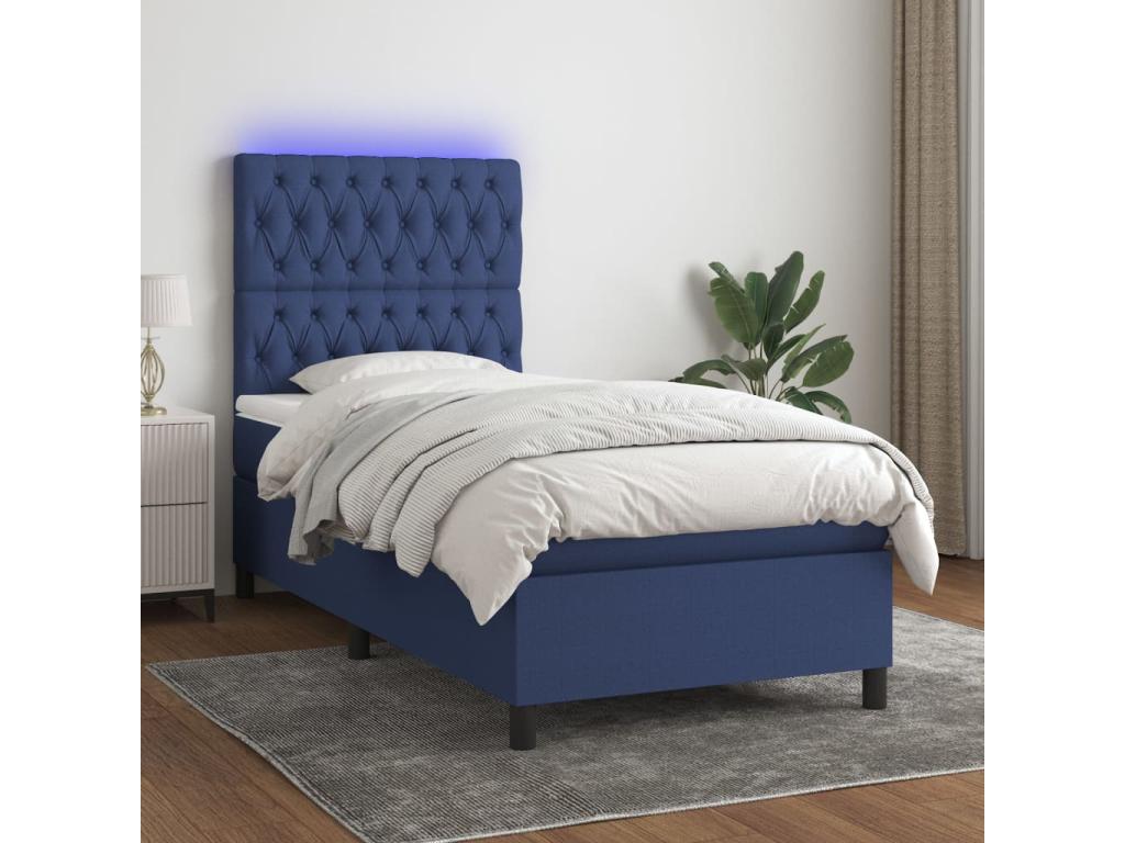 Matelas en tissu bleu, 90 x 190 cm