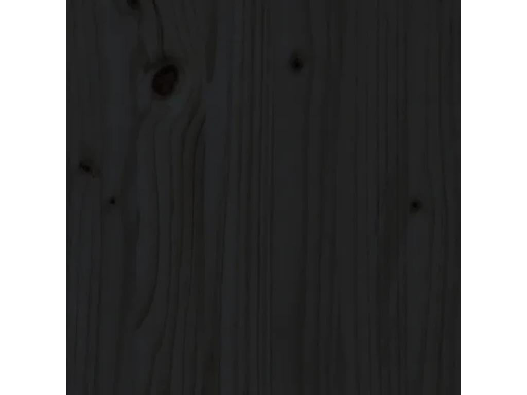 Lit en bois massif noir, 205,5 x 4 x 100 cm