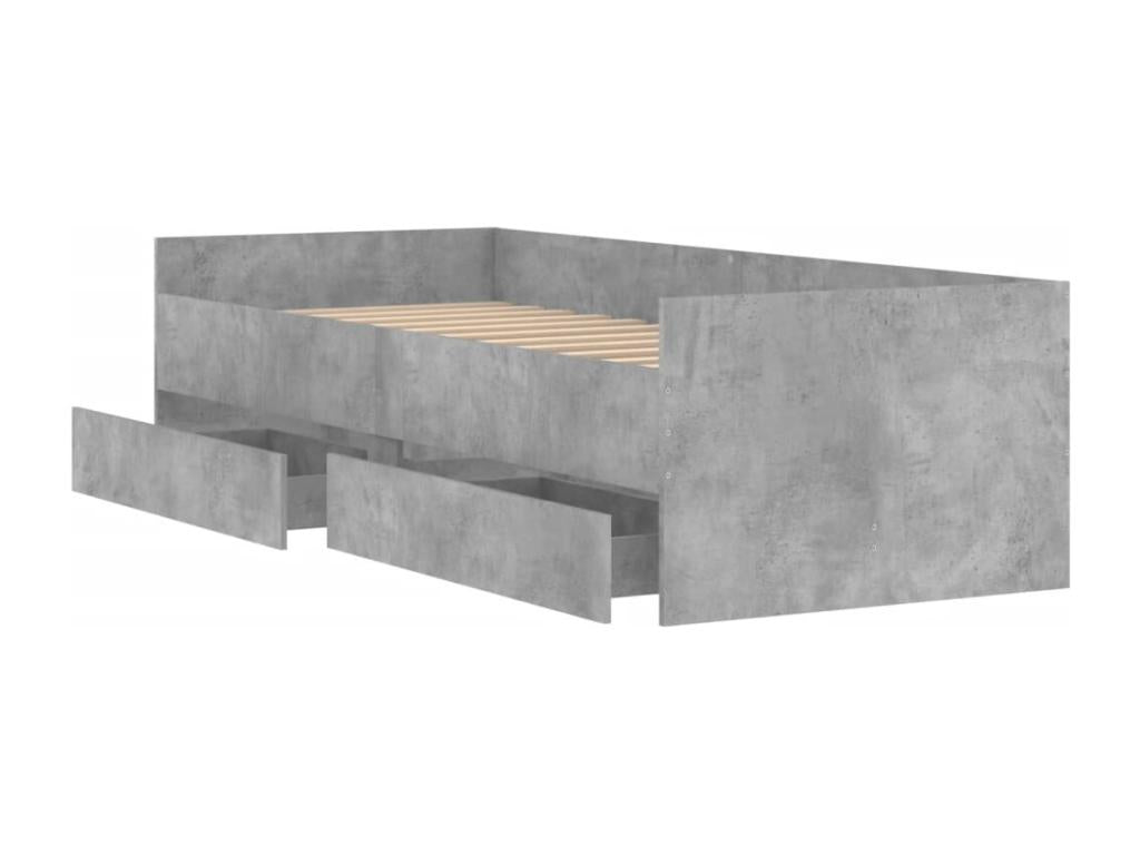 Cadre de lit gris, 90 x 200 cm