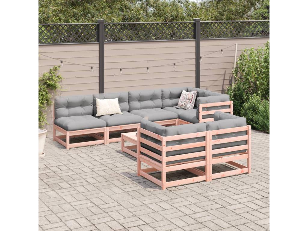 Ensemble de mobilier d'extérieur en bois massif naturel - dlz1766459504806