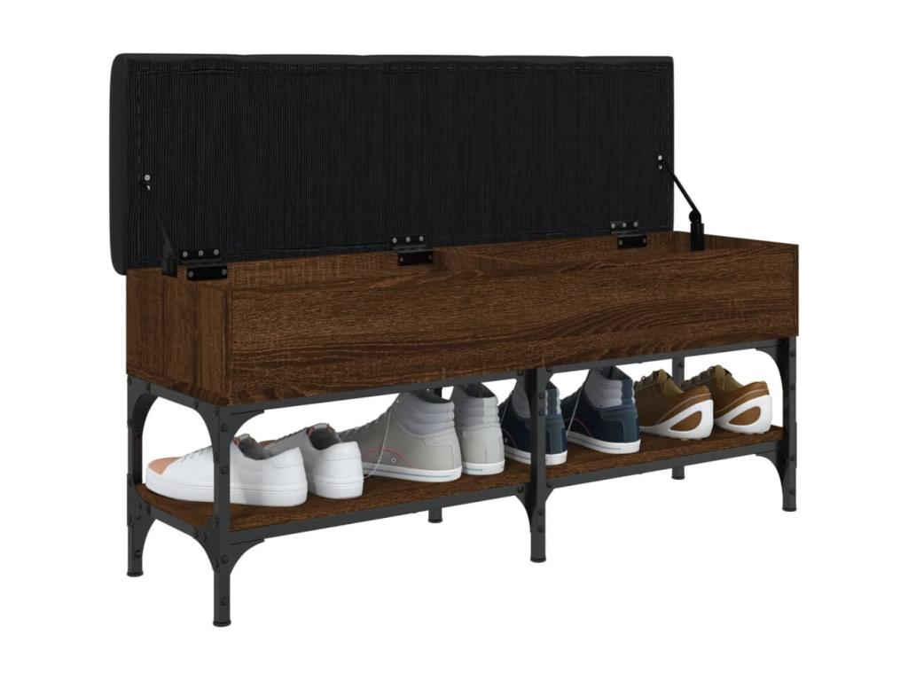 Banc en bois d'ingénierie brun, 102 x 32 x 45 cm