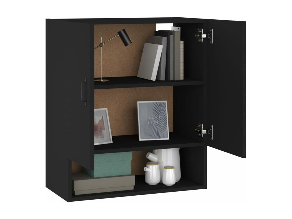 Armoire en bois d'ingénierie noir, 60 x 31 x 70 cm