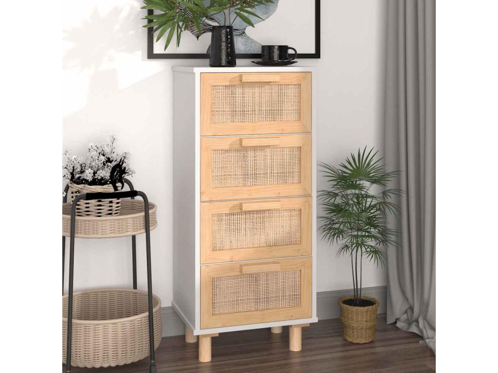 Buffet en pin blanc, 40 x 30 x 90 cm