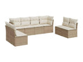 Ensemble de mobilier de jardin en résine tressée beige - dlz1766459791102