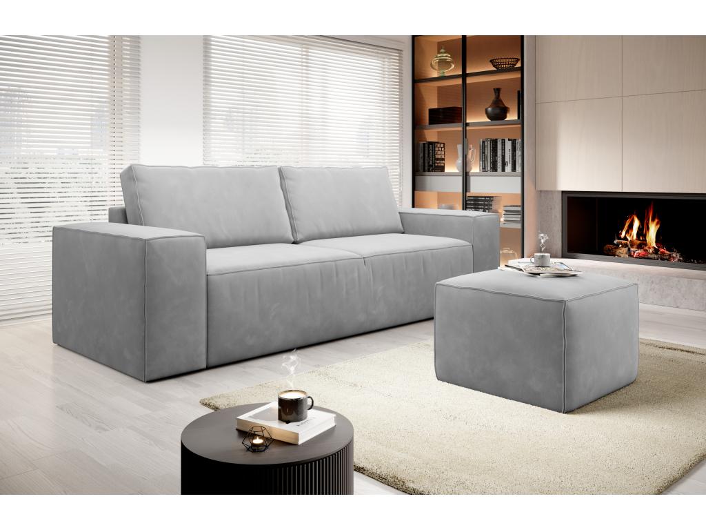 Canapé-lit en velours gris