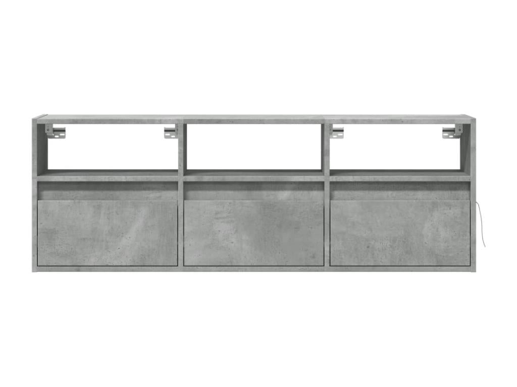 Meuble TV gris, 130 x 31 x 45 cm