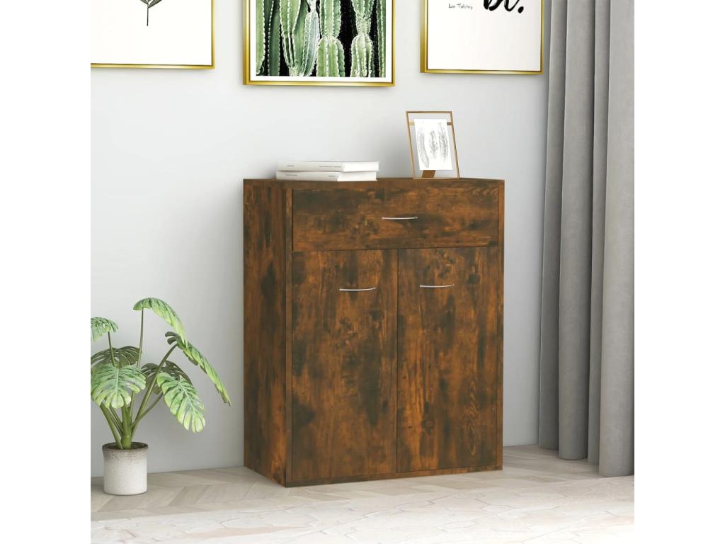 Buffet en bois d'ingénierie brun, 60 x 30 x 75 cm