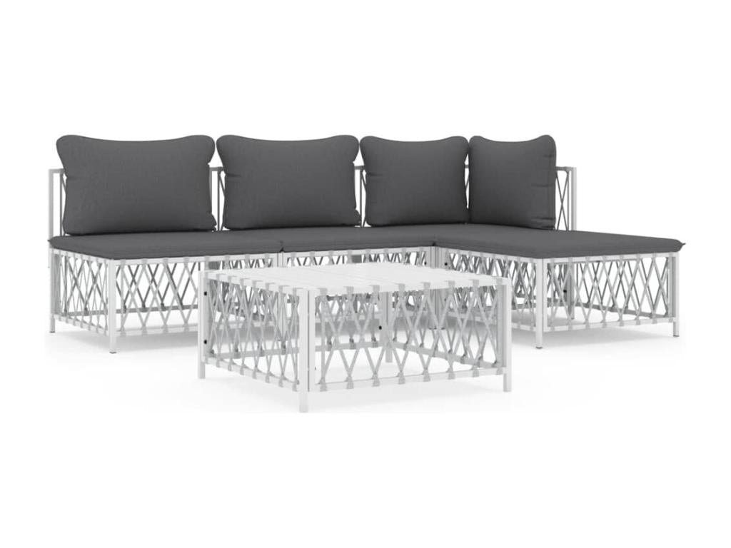 Ensemble de mobilier d'extérieur blanc