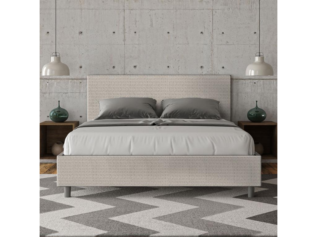 Lit en tissu blanc, 160 x 190 cm