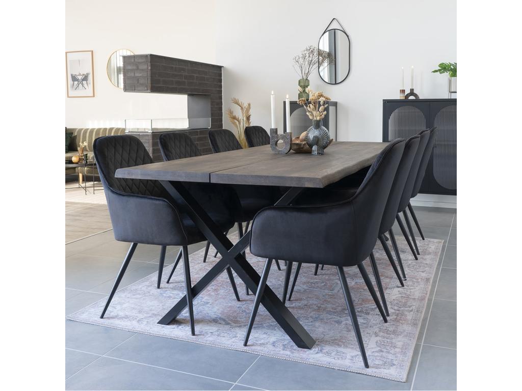 Fauteuil d'appoint en velours noir - dlz1766460034920