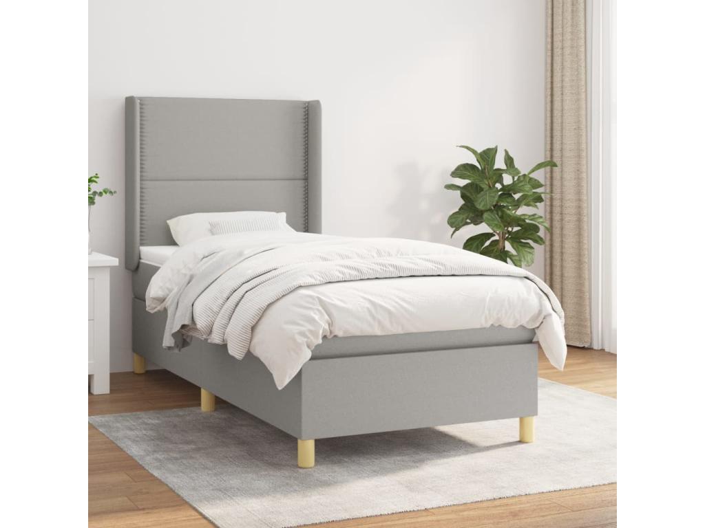Matelas en tissu gris, 90 x 200 cm