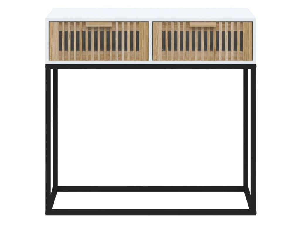 Table en bois d'ingénierie blanc, 80 x 30 x 75 cm