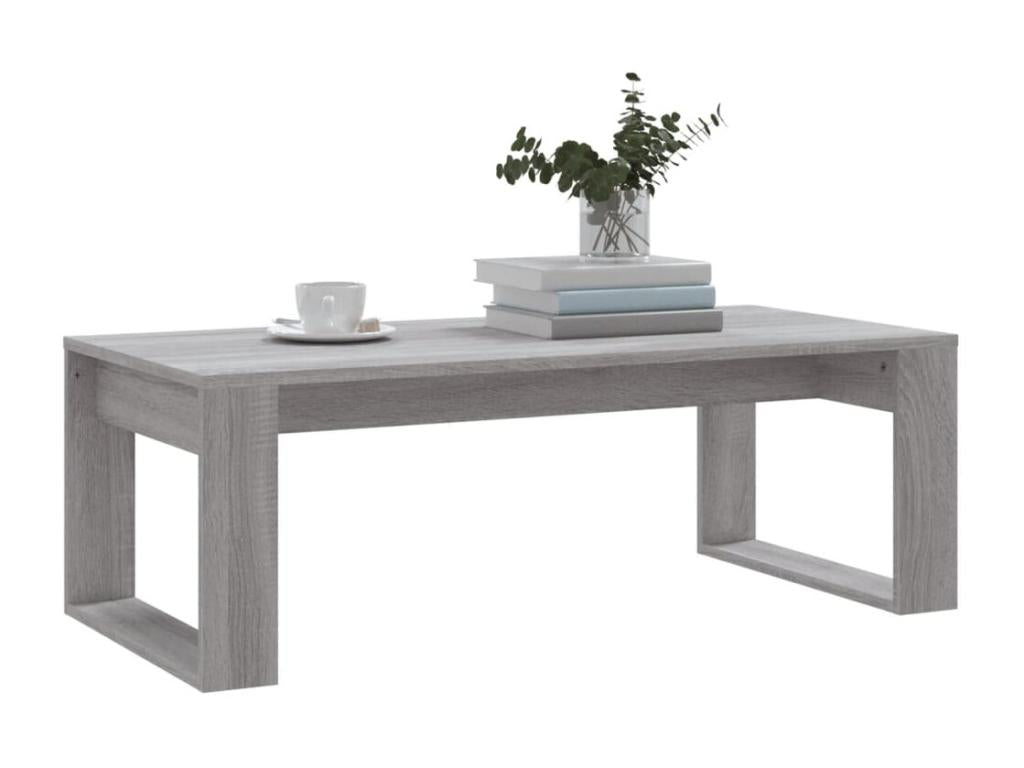Table basse en bois d'ingénierie gris, 102 x 50 x 35 cm