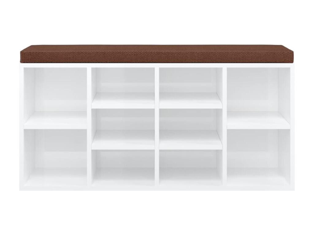 Banc en bois d'ingénierie blanc, 103 x 30 x 48 cm