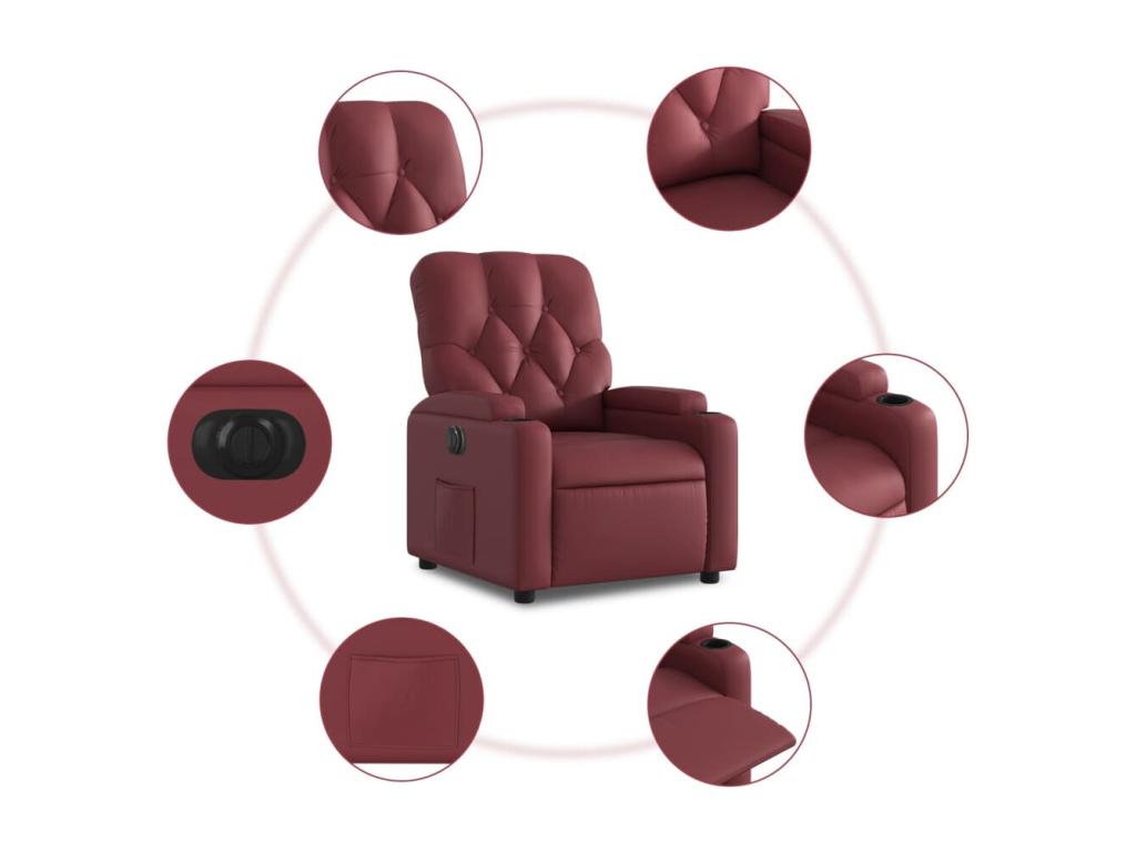 Fauteuil d'appoint en similicuir rouge