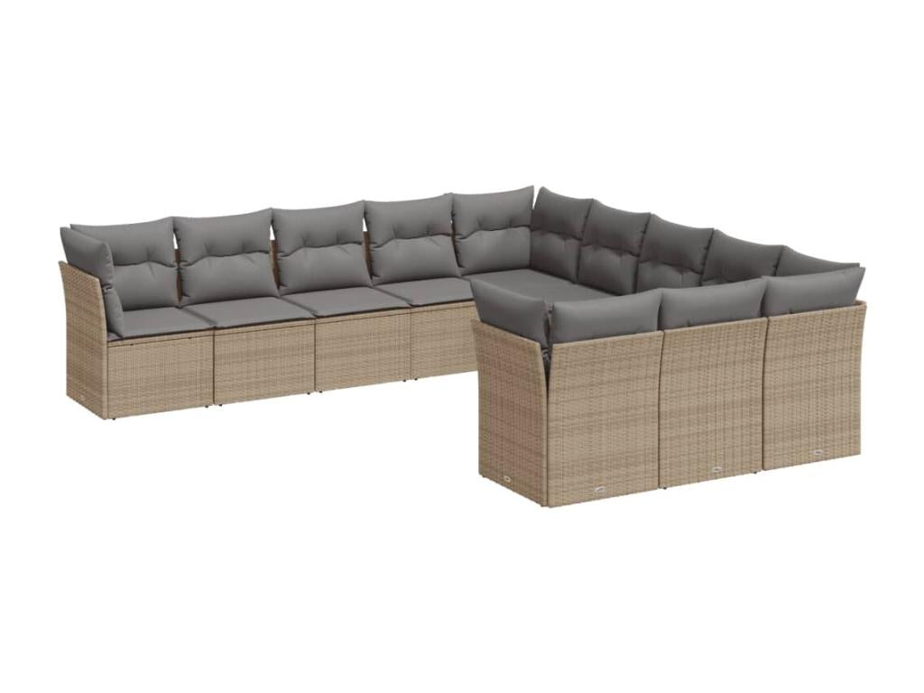 Ensemble de mobilier de jardin en résine tressée beige - dlz1766459269557