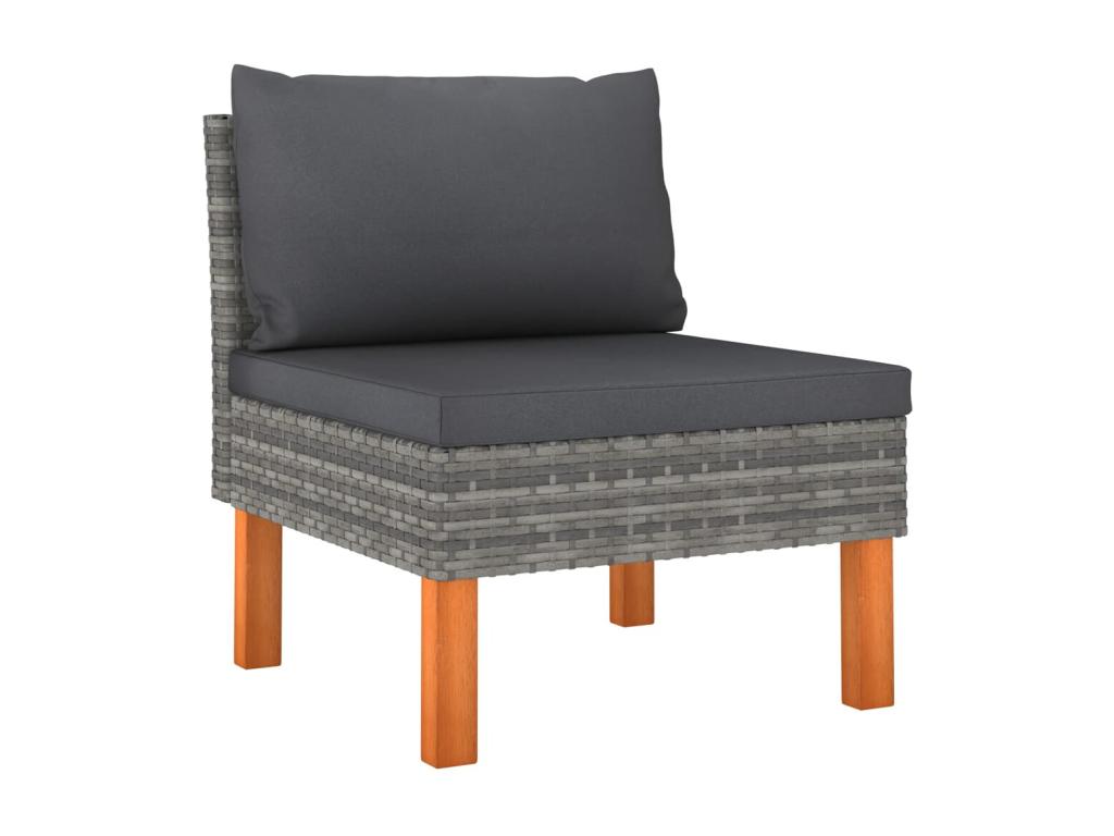 Ensemble de mobilier de jardin en résine tressée grise - dlz1766459405050