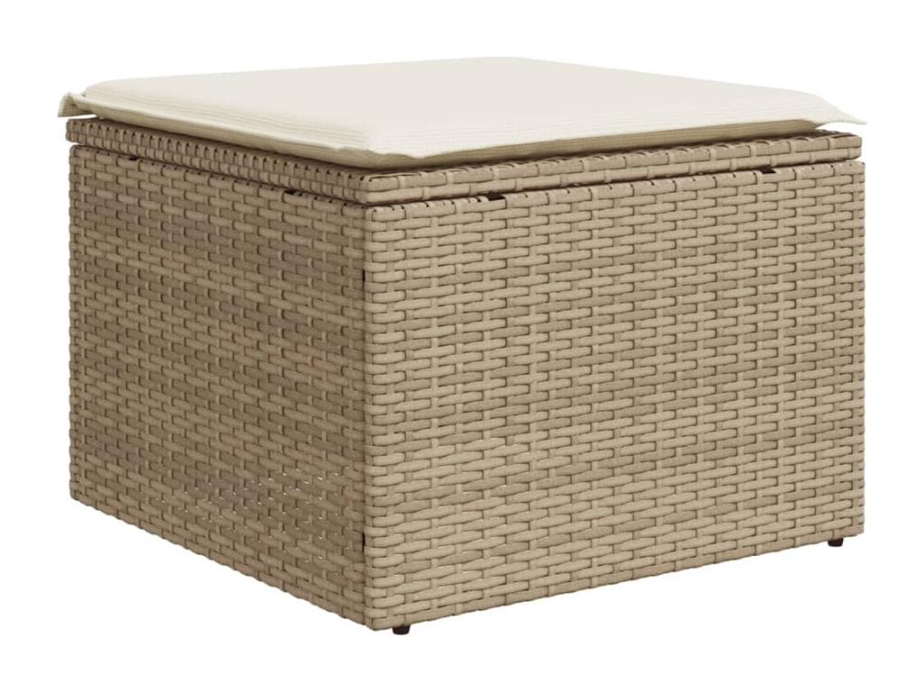 Ensemble de mobilier de jardin en résine tressée beige - dlz1766459213683