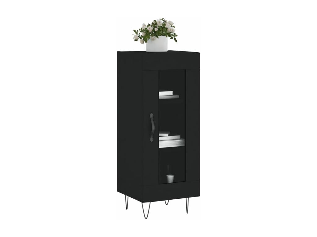 Buffet en bois d'ingénierie noir, 34,5 x 34 x 90 cm