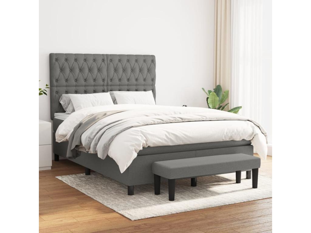 Matelas en tissu gris, 140 x 200 cm