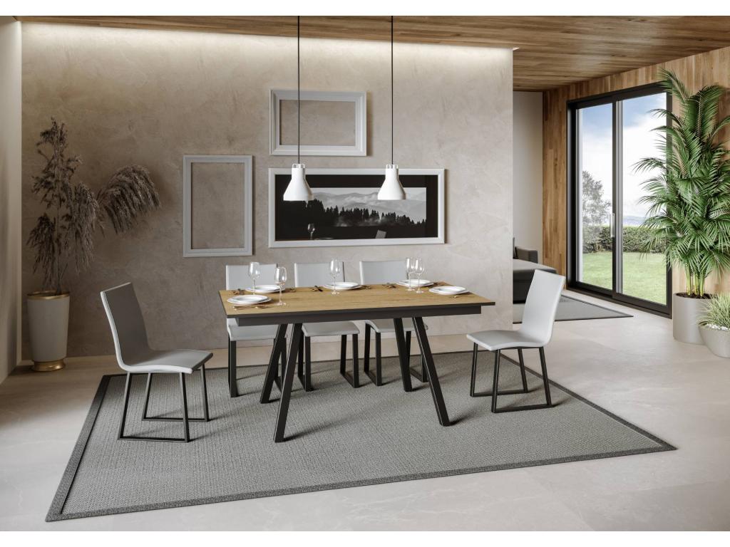 Table en chêne naturel, 90 x 160 cm