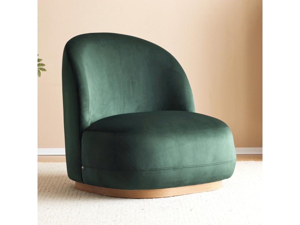 Fauteuil d'appoint en velours vert - dlz1766459796296