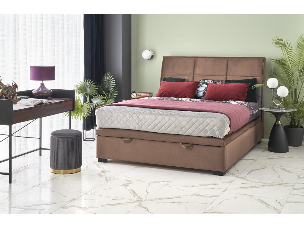 Lit en velours beige