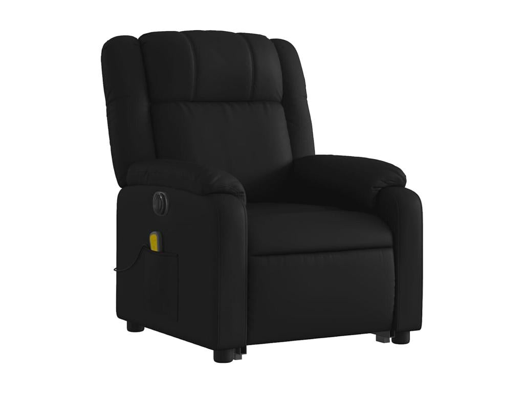 Fauteuil d'appoint en similicuir noir - dlz1766459178222