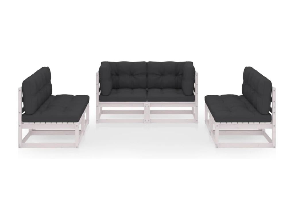 Ensemble de mobilier de jardin en pin blanc - dlz1766459843263