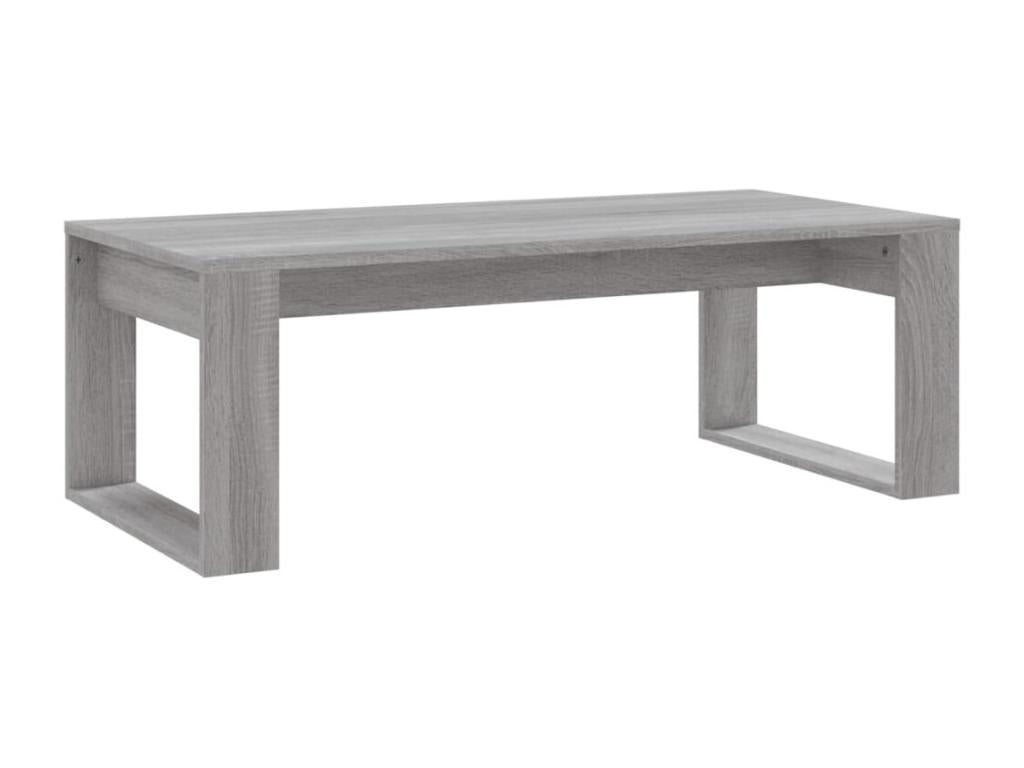 Table basse en bois d'ingénierie gris, 102 x 50 x 35 cm