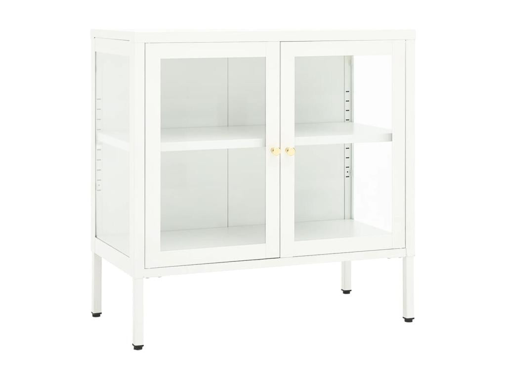 Buffet en verre blanc, 70 x 35 x 70 cm