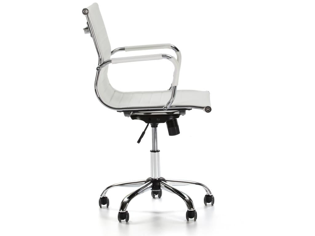 Fauteuil d'appoint en cuir blanc