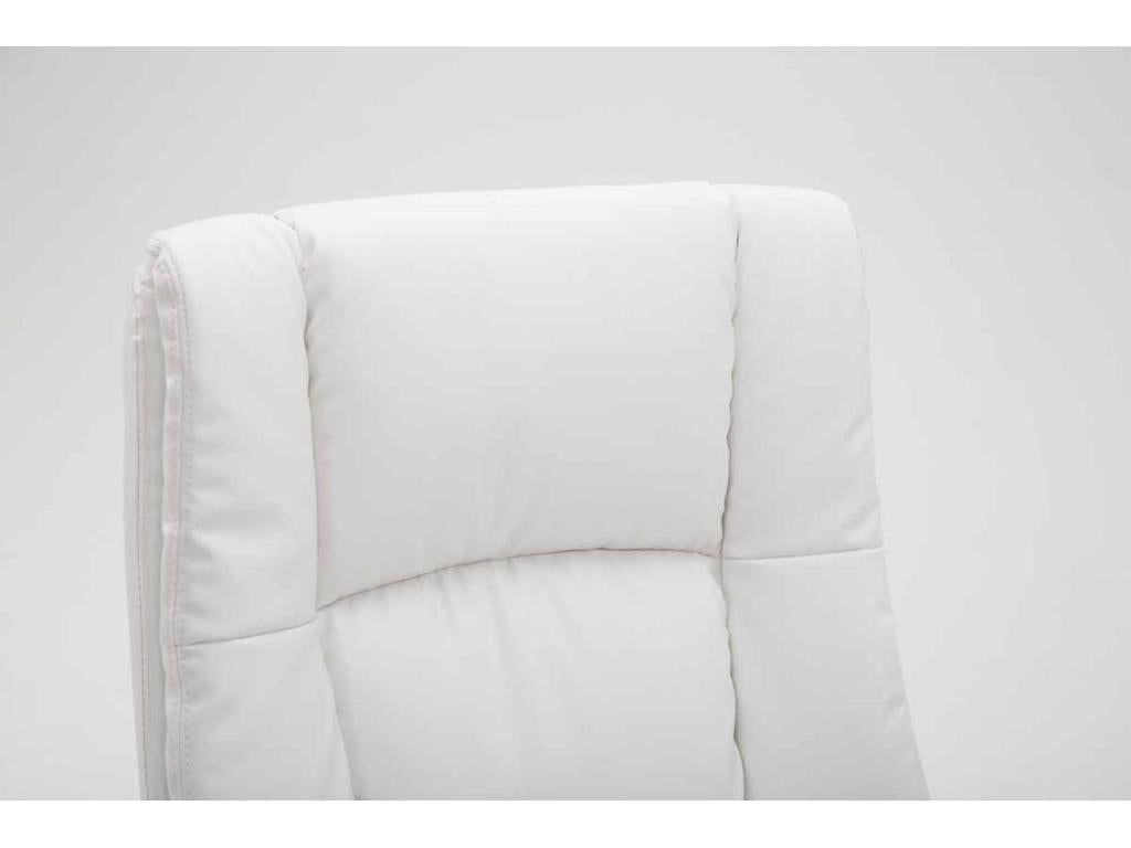 Fauteuil en similicuir blanc - dlz1766459664004