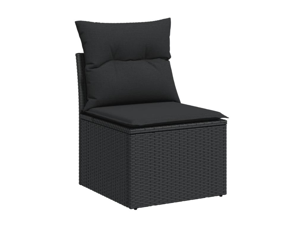 Ensemble de mobilier de jardin en résine tressée noire - dlz1766459848428