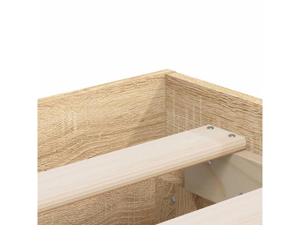 Cadre de lit en chêne brun, 120 x 190 cm