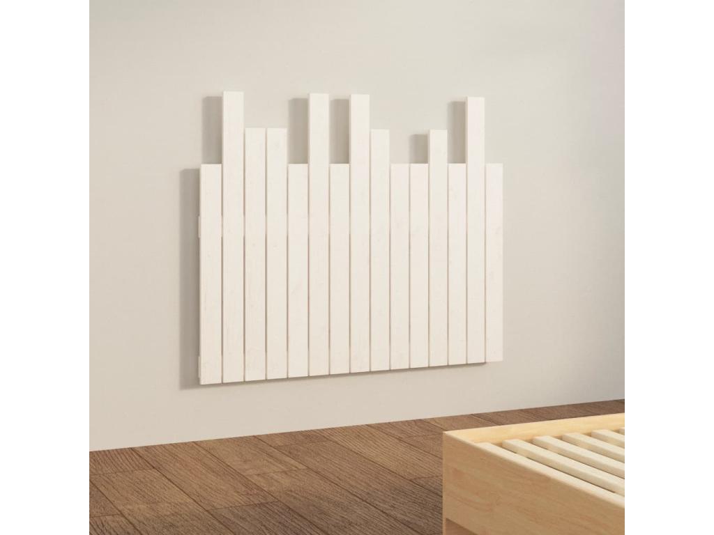 Lit en bois massif blanc, 95,5 x 3 x 80 cm