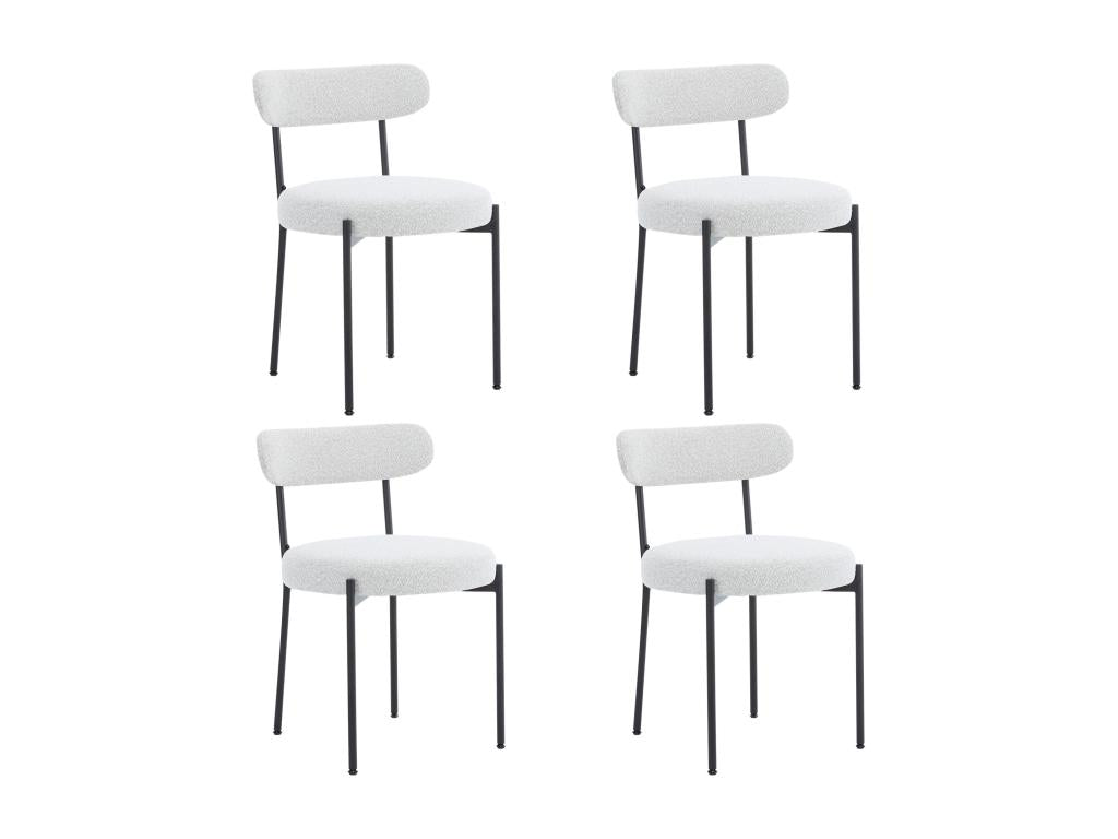 Mobilier d'intérieur en tissu bouclé blanc, 48 x 56 x 74 cm