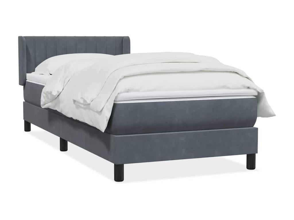 Matelas en velours gris, 80 x 210 cm