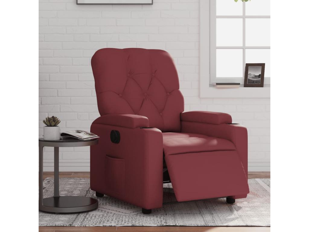 Fauteuil d'appoint en similicuir rouge