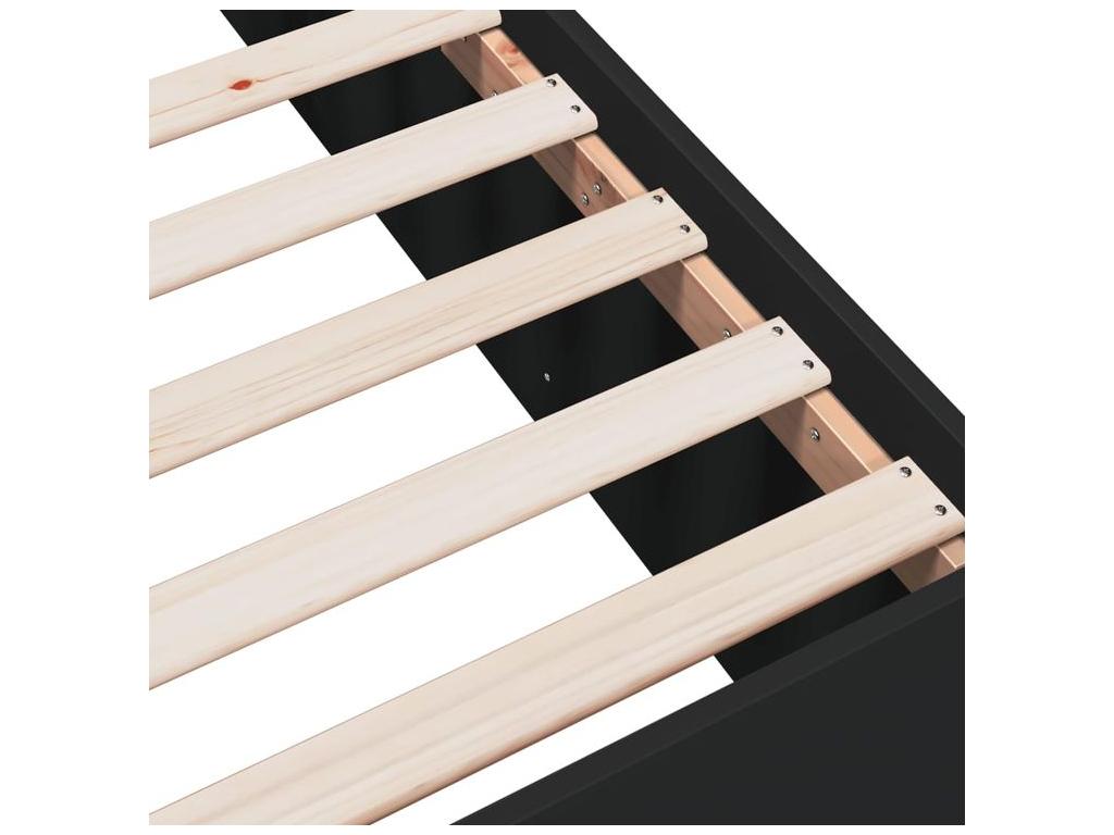 Cadre de lit en bois d'ingénierie noir, 90 x 200 cm - dlz1766459899700