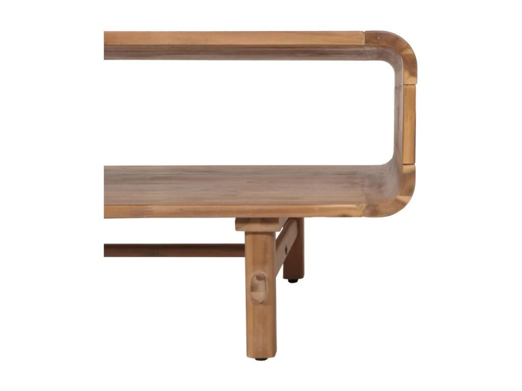 Table basse en bois massif marron, 44 x 125 x 60 cm