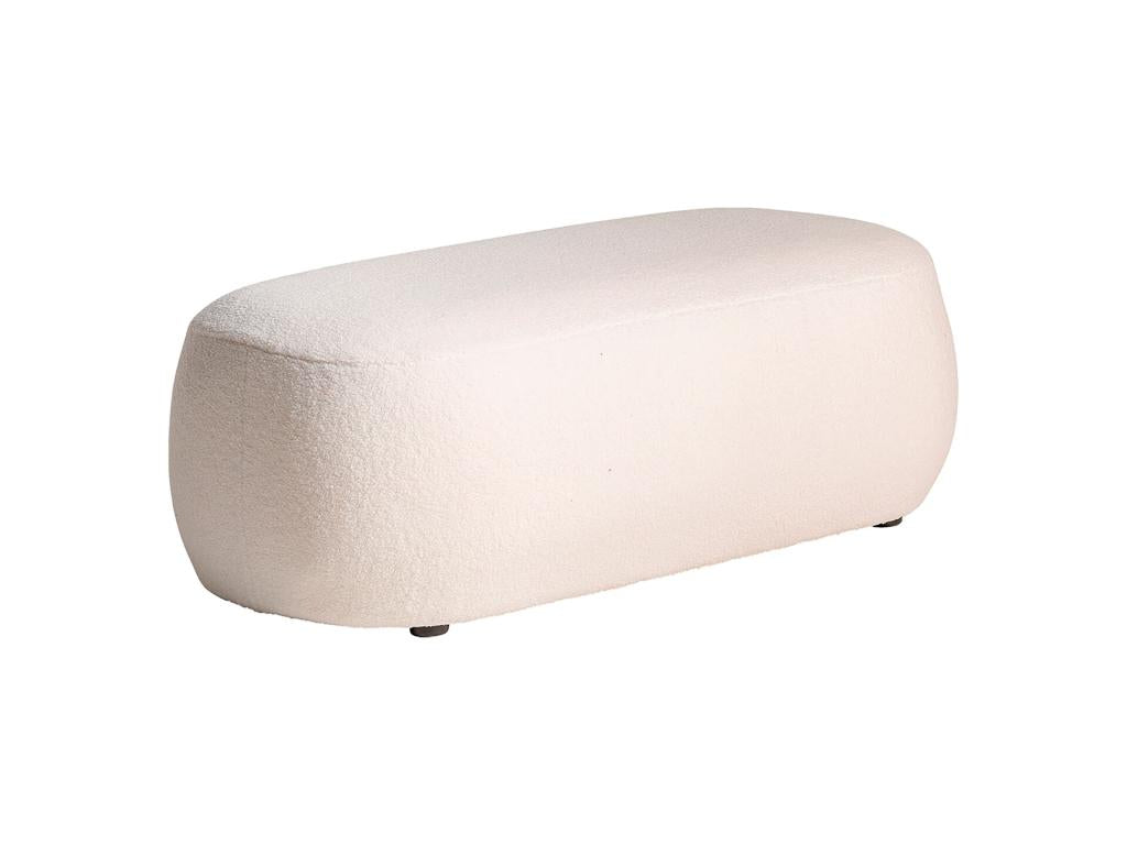 Mobilier d'intérieur en tissu bouclé blanc, 109 x 49 x 36 cm