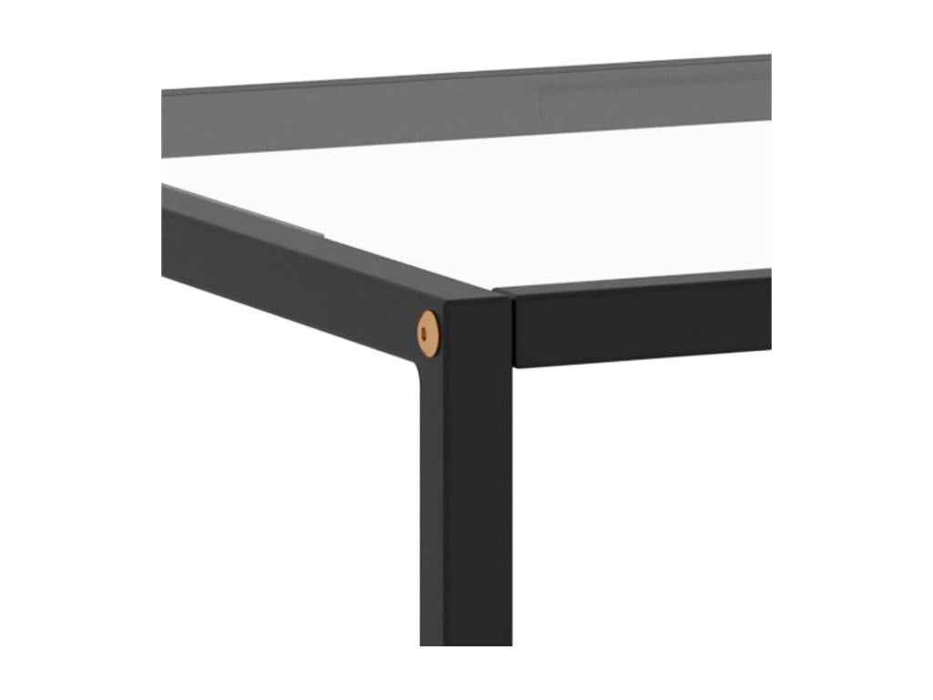 Table basse en verre noir, 120 x 50 x 35 cm