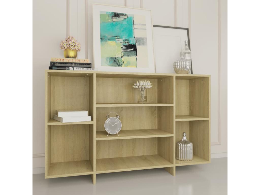 Buffet en bois d'ingénierie beige, 120 x 30 x 75 cm