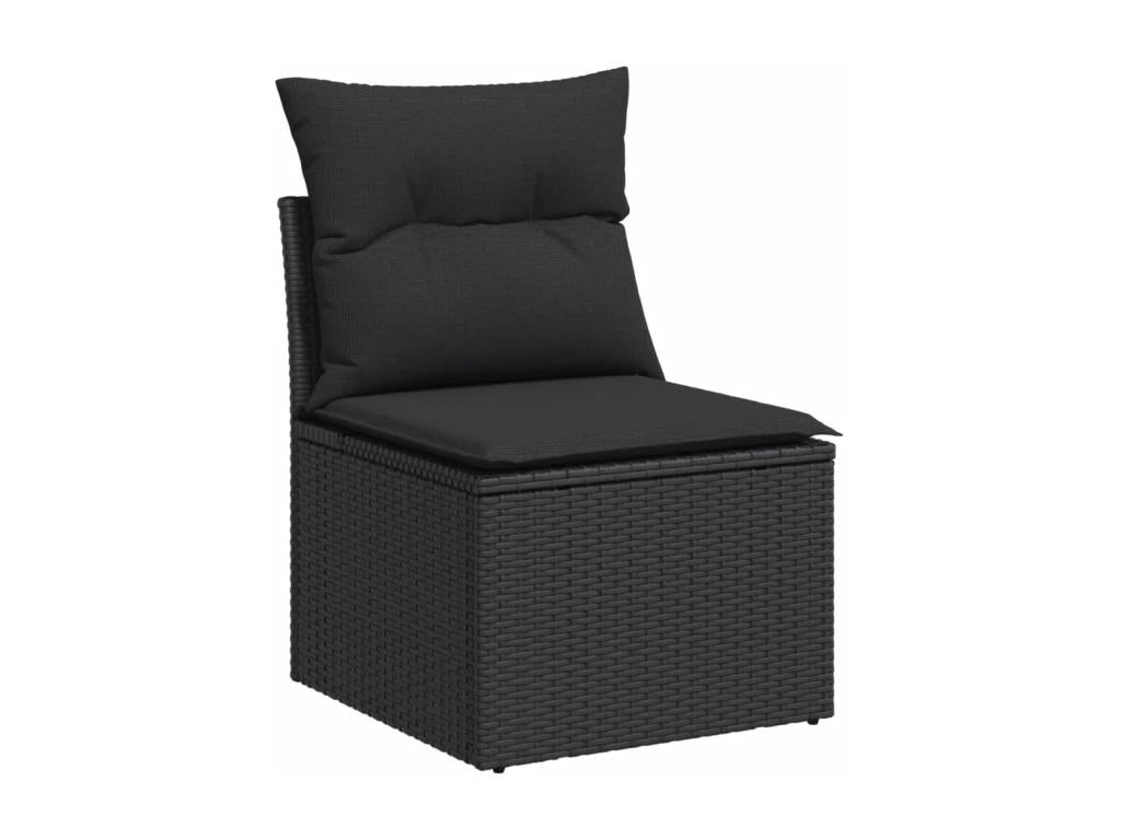 Ensemble de mobilier de jardin en résine tressée noire - dlz1766459215446