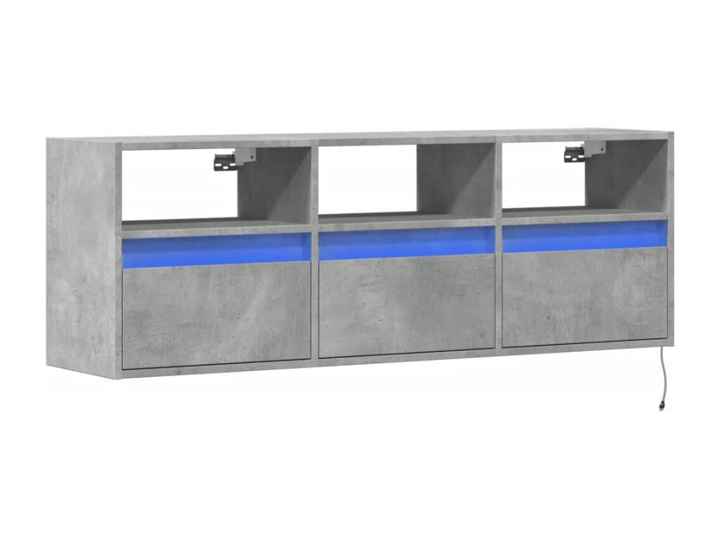 Meuble TV gris, 130 x 31 x 45 cm