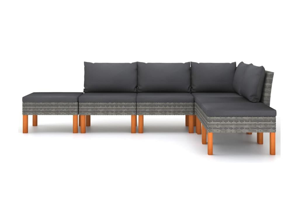 Ensemble de mobilier de jardin en résine tressée grise - dlz1766459405050