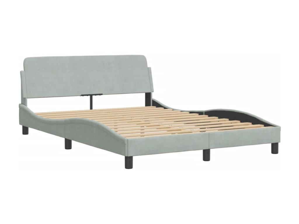 Matelas en velours gris, 140 x 200 cm